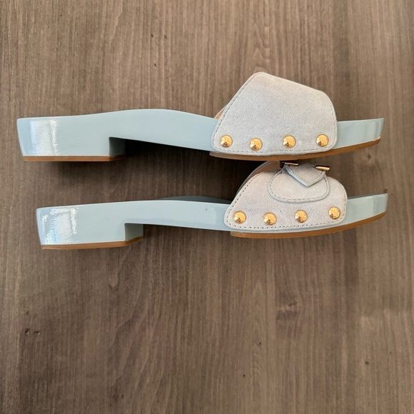 Coach bleeker suede slide sandals light blue size 8 - Picture 9 of 13